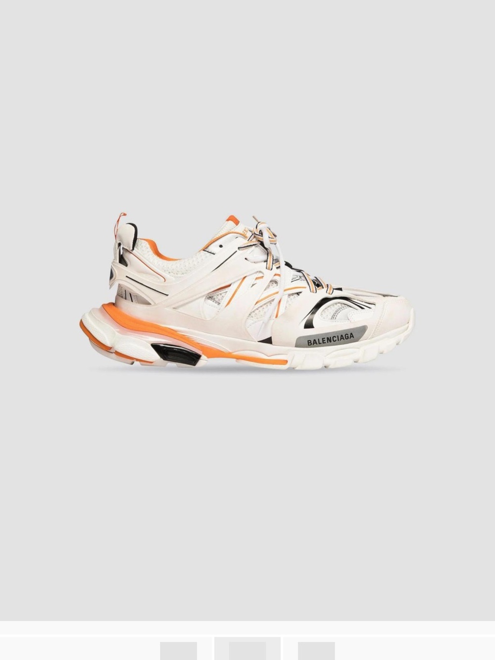 Balenciaga White and Orange Women's Trail Runner Sneaker